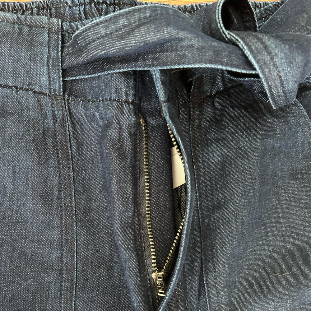 NWT Lilla P Size Small Dark Blue Denim Tie-Waist Women’s Pants - Picture 9 of 14